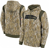Men's Seattle Seahawks Nike Camo 2021 Salute To Service Therma Performance Pullover Hoodie,baseball caps,new era cap wholesale,wholesale hats
